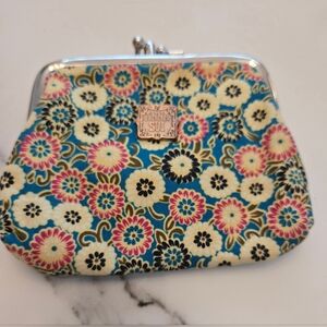 ANNA SUI Blue Floral Kiss-Lock Coin Purse